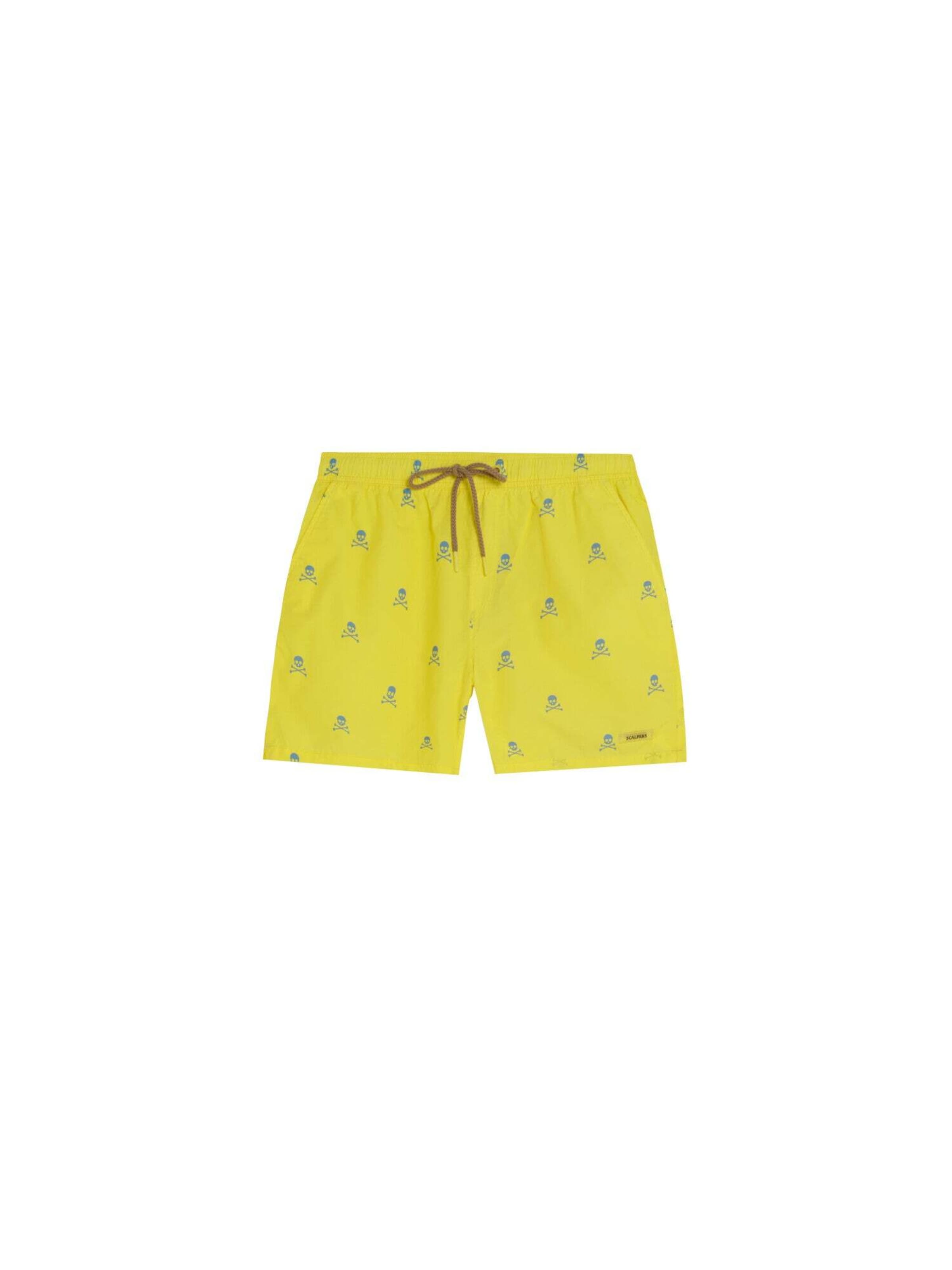 Scalpers Classic Skull Swimsuit ' ' in Gelb: Vorderseite