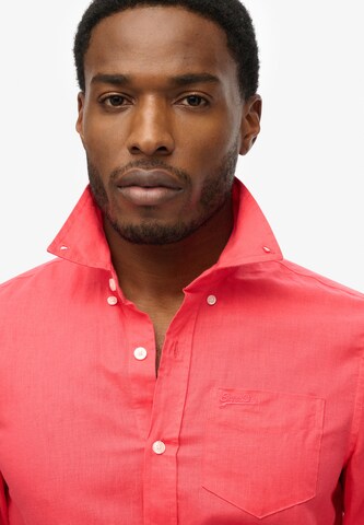 Superdry Regular fit Button Up Shirt in Pink