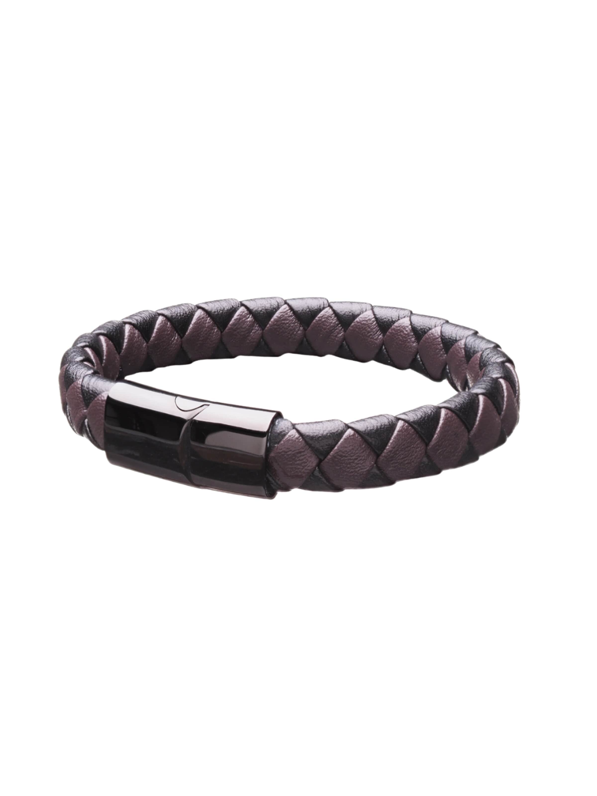THE GEM STORIES JEWELRY Armband 'Bicolor Braid Leather Bracelet'‌ in Braun: Vorderseite