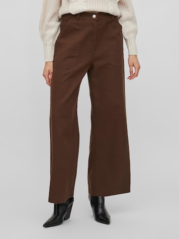 VILA Wide leg Jeans 'MIVA' in Bruin: voorkant