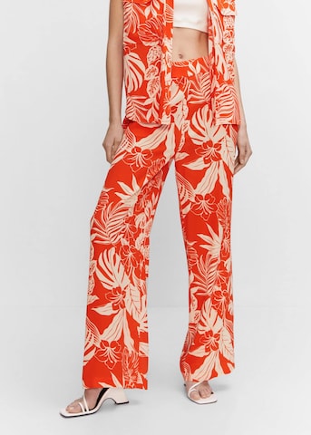 Wide Leg Pantalon 'poems' MANGO en orange : devant