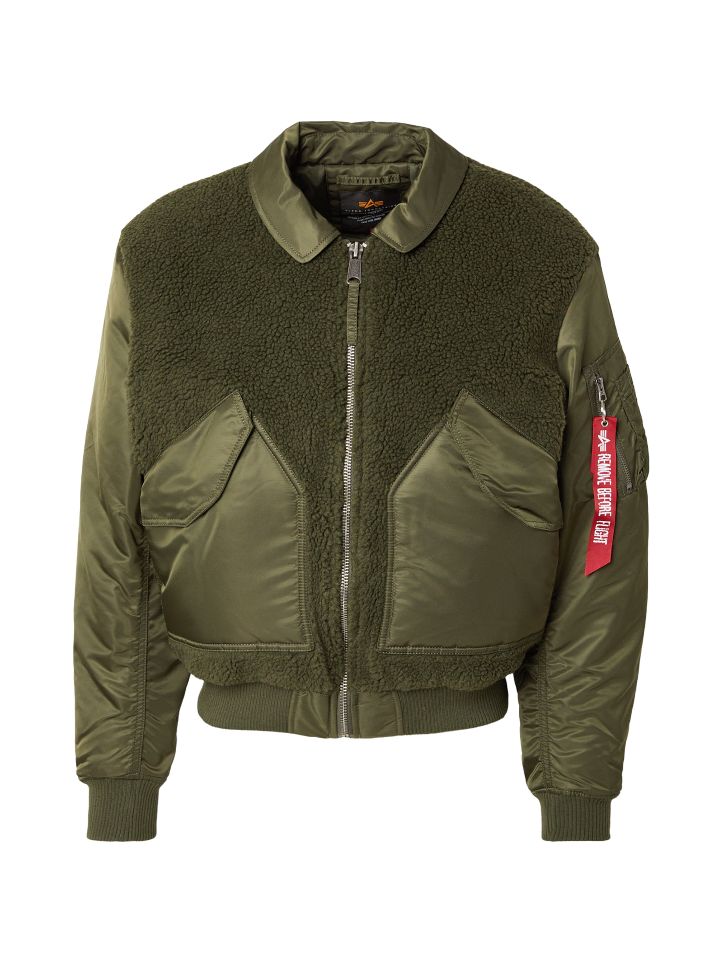 ALPHA INDUSTRIES Φθινοπωρινό και ανοιξιάτικο μπουφάν 'CWU-45/P' σε πράσινο: μπροστά
