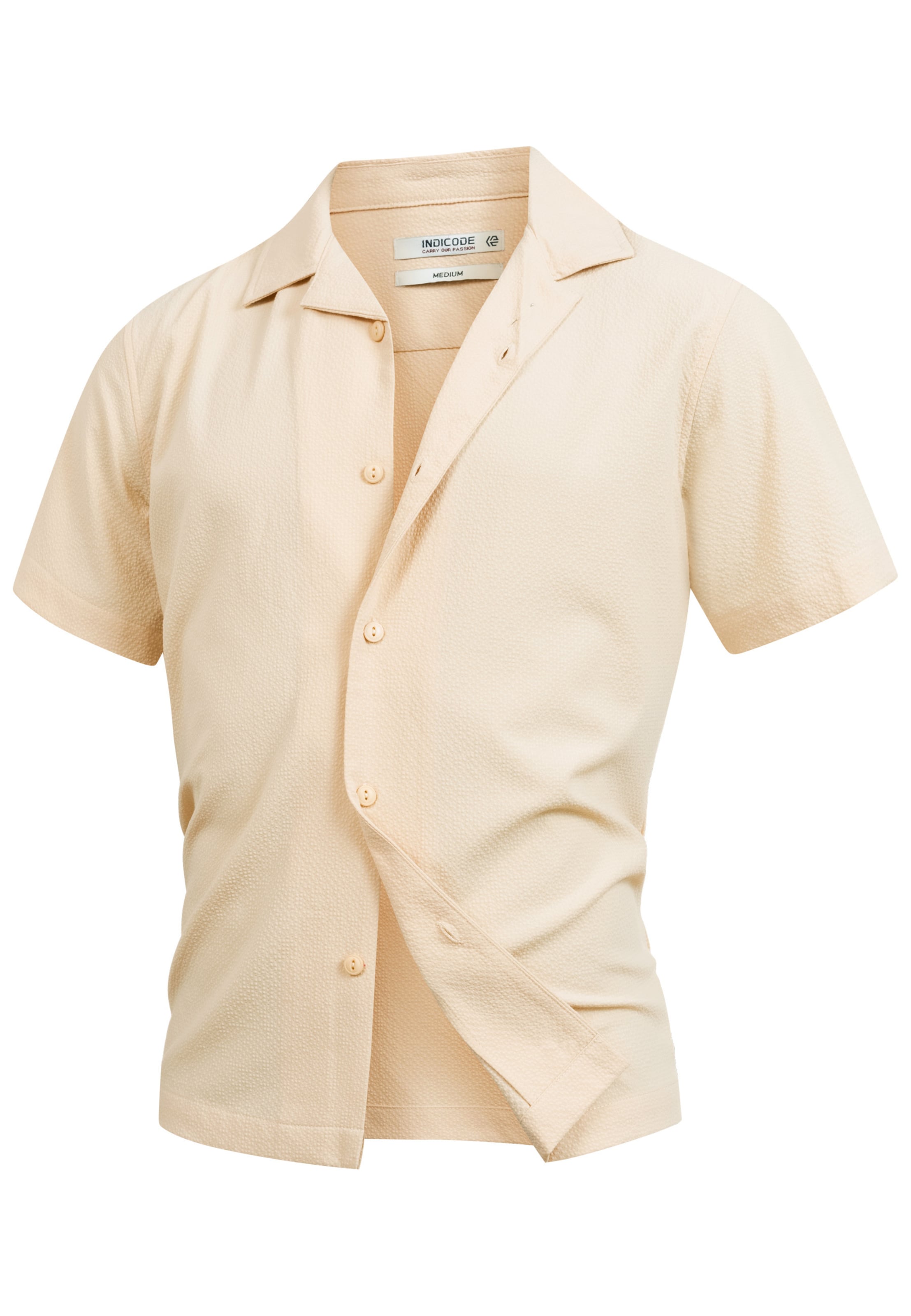 INDICODE JEANS Button Up Shirt 'INDaminos' in Beige: front