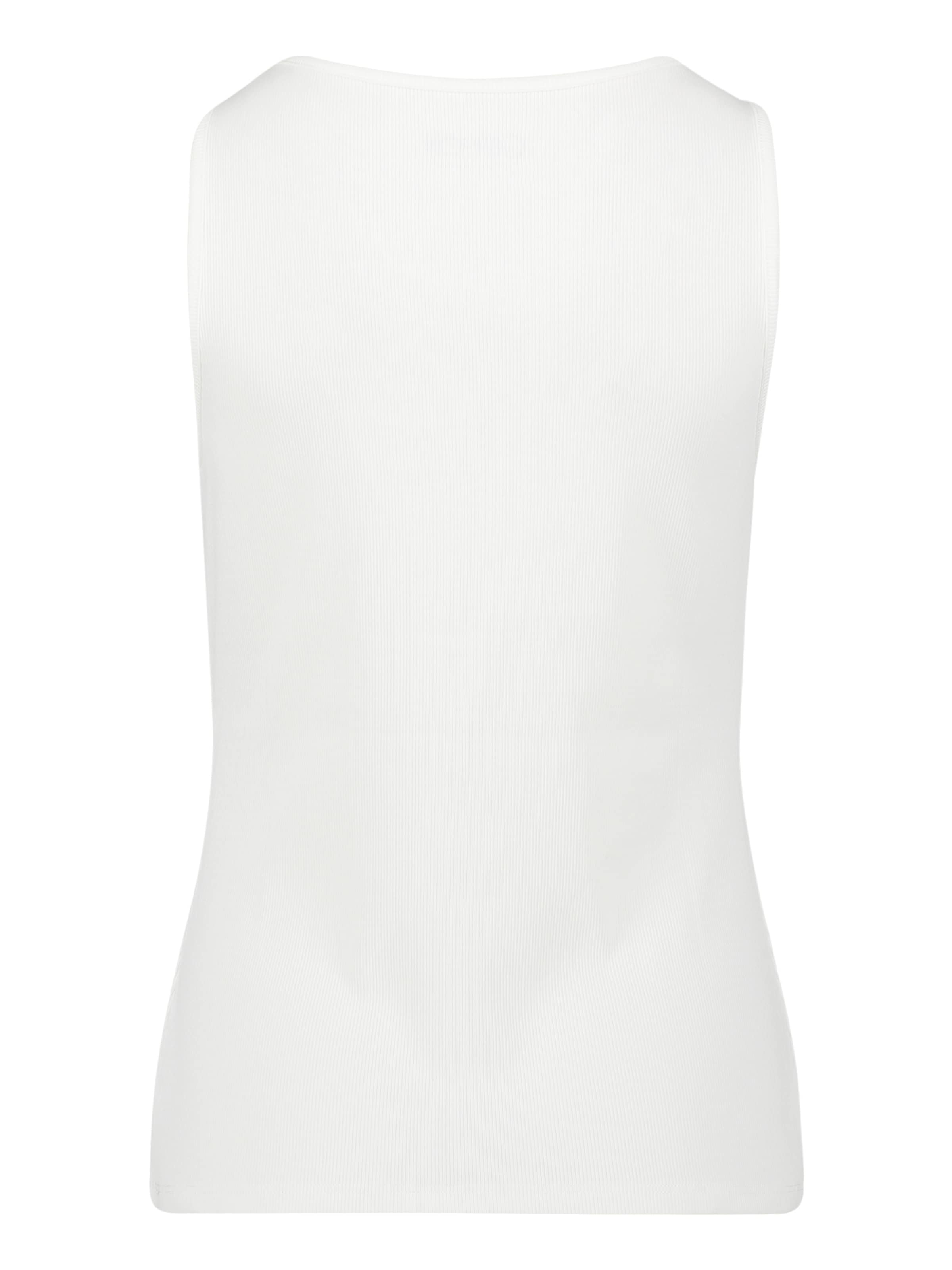 Cartoon Basic-Top mit Rundhalsausschnitt in Weiß