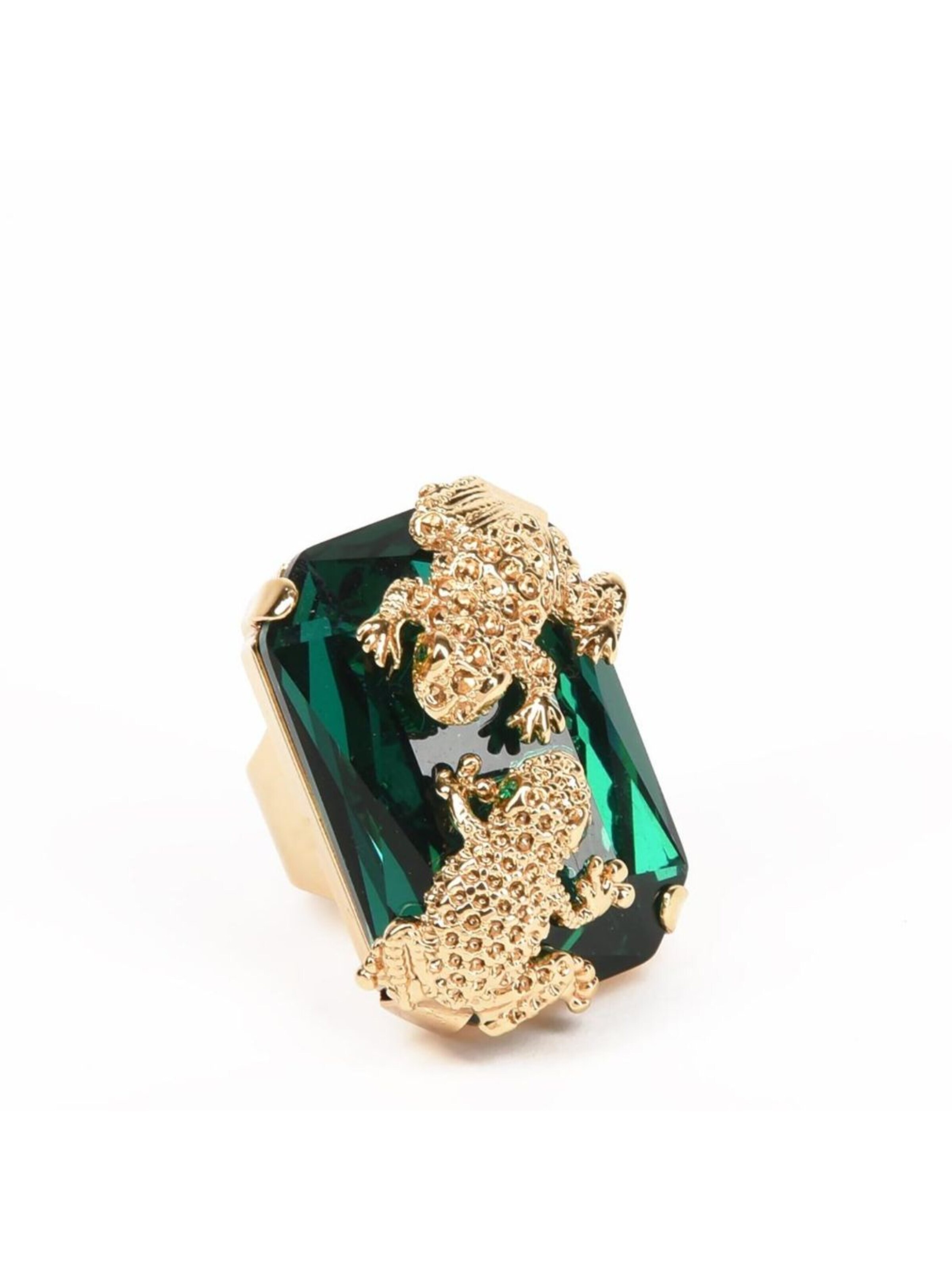 Addicted2 Δαχτυλίδι 'Ines anello con cristallo Swarovski smeraldo & motivo rana' σε χρυσό: μπροστά