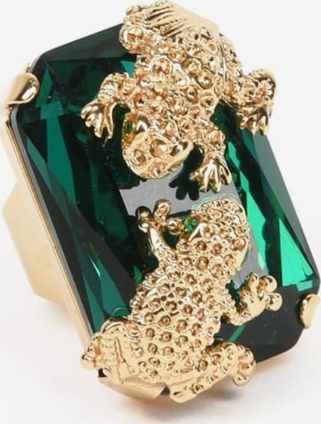Addicted2 Ring 'Ines anello con cristallo Swarovski smeraldo & motivo rana' in Goud: voorkant