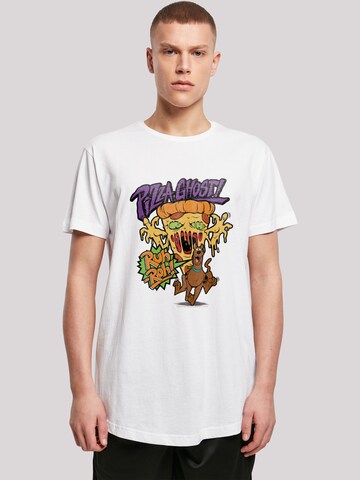 F4NT4STIC Shirt 'Pizza Ghost Geist' in Wit: voorkant