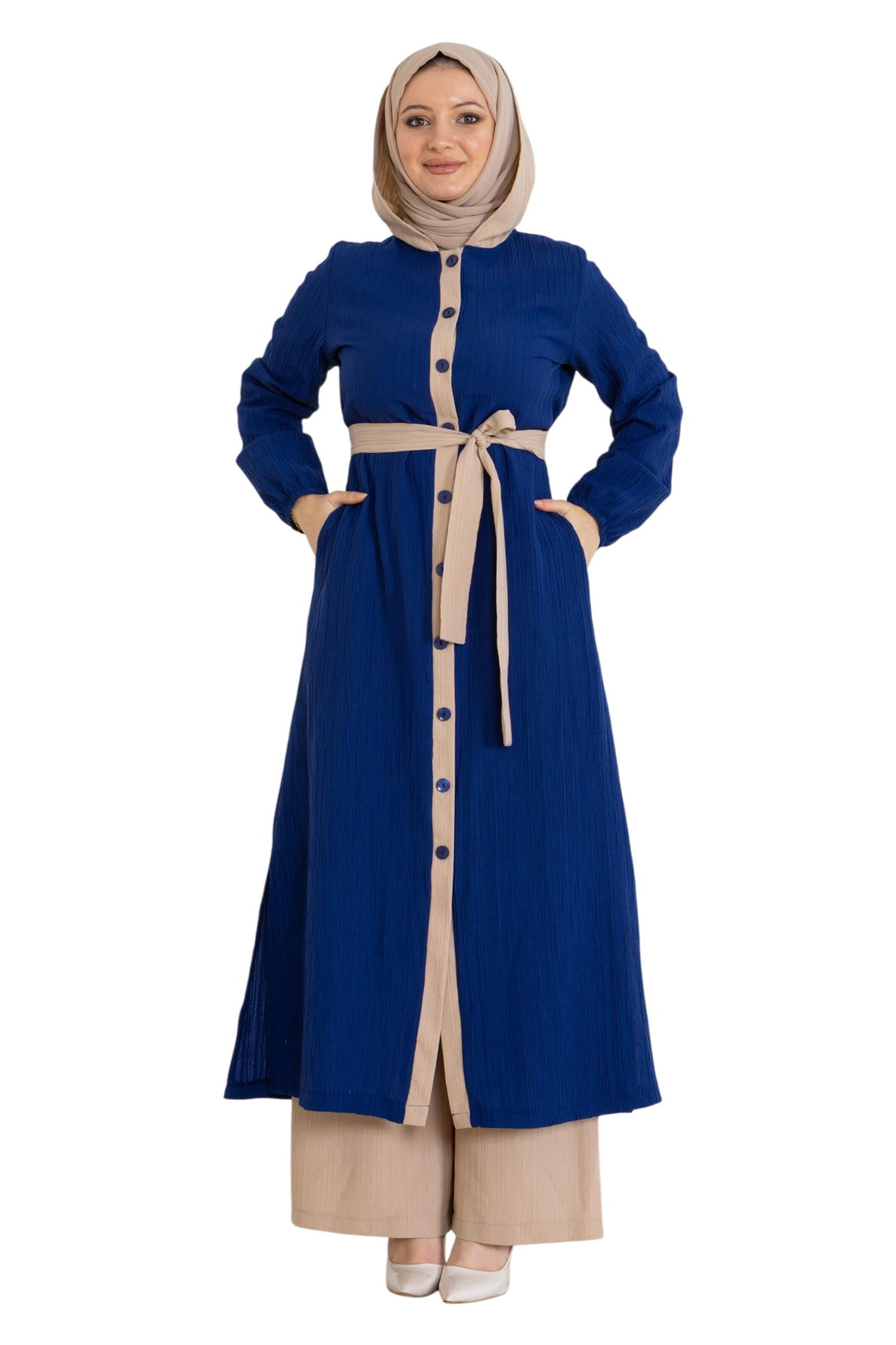 Robe-chemise MODAMIHRAM en bleu : devant