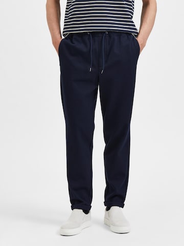 SELECTED HOMME Tapered Pants 'SELBY' in Blue: front