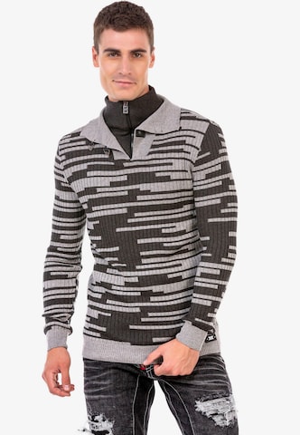 CIPO & BAXX Sweater in Grey: front