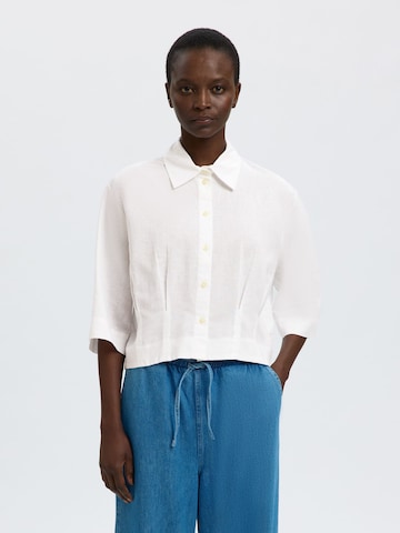 SELECTED - Blusa en blanco: frente