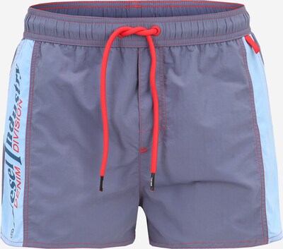 DIESEL Badeshorts 'CAYBAY' in navy / aqua / taubenblau / orangerot, Produktansicht