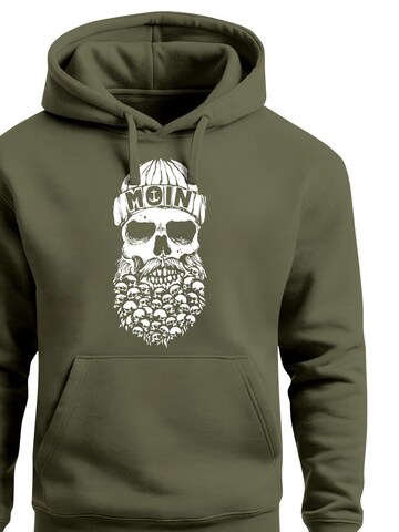 Neverless Sweatshirt 'Moin Skull' in Green