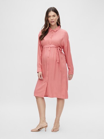 MAMALICIOUS Платье-рубашка в Ярко-розовый: спереди