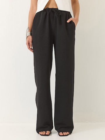 Bianco Lucci Wide Leg Hose in Schwarz: Vorderseite