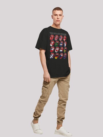 F4NT4STIC Shirt 'The Rolling Stones Voodoo Lounge Tongues' in Zwart