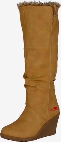 Loveness Over the Knee Boots in Brown: front