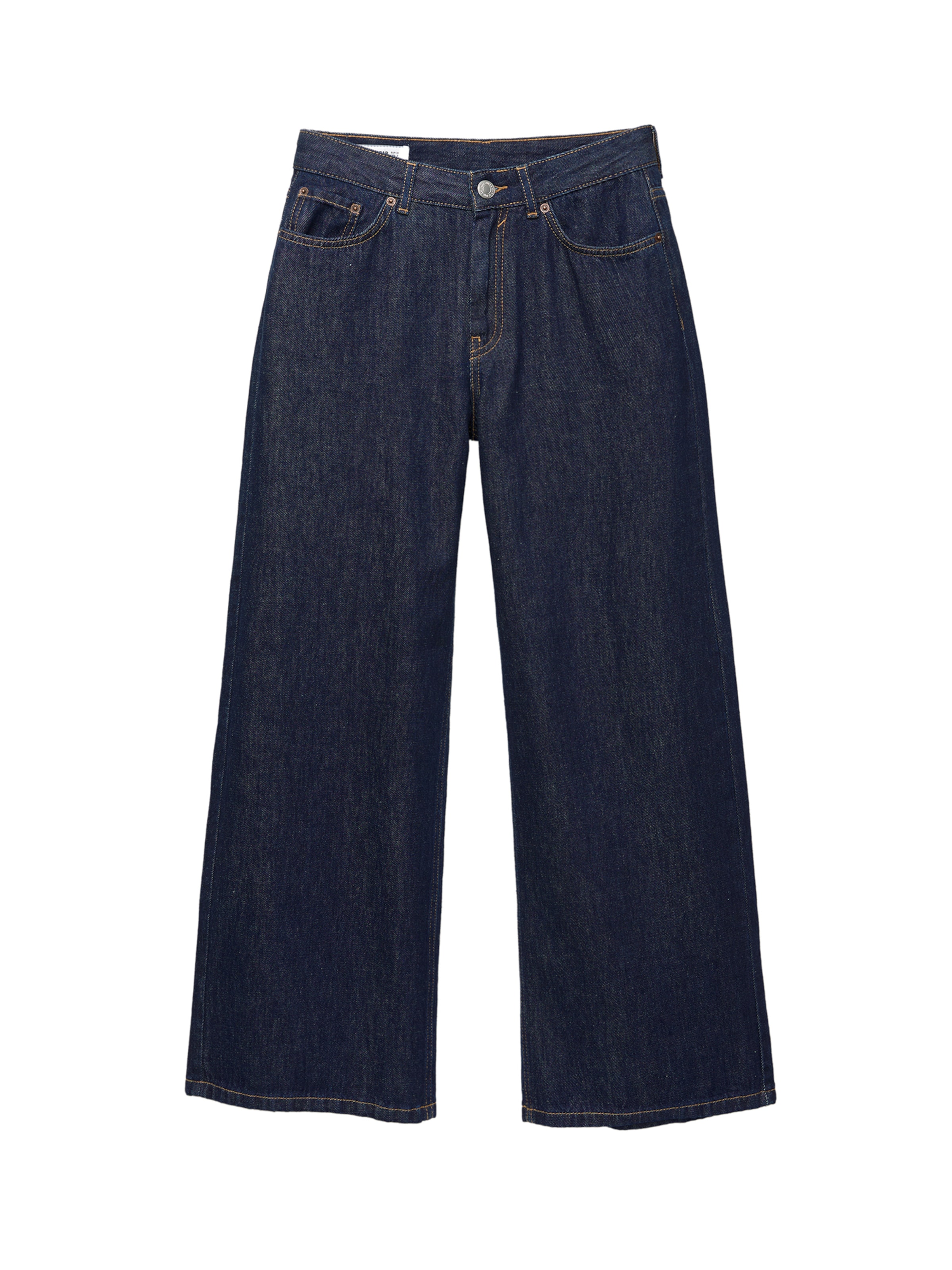 Largi Jeans de la Pull&Bear pe albastru: față