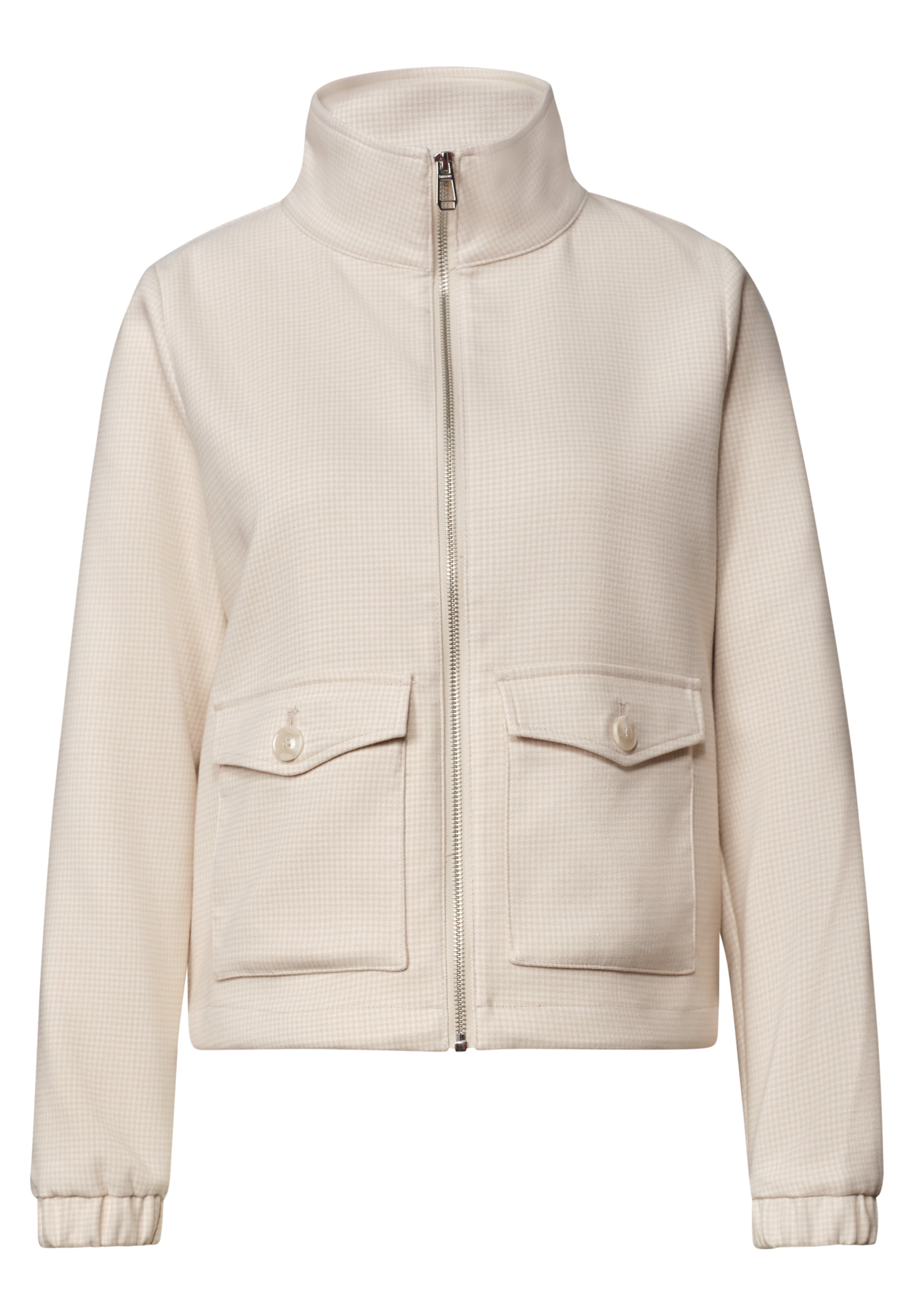 STREET ONE Jacke mit Stehkragen und Zipper in Beige: Vorderseite