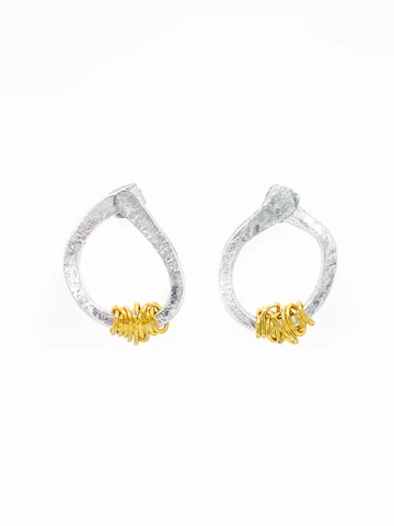 d'ecolife Essentials Earrings 'Filament' in Silver: front