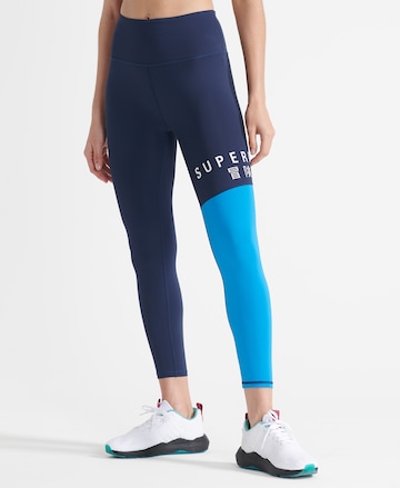 Superdry Workout Pants in Blue: front