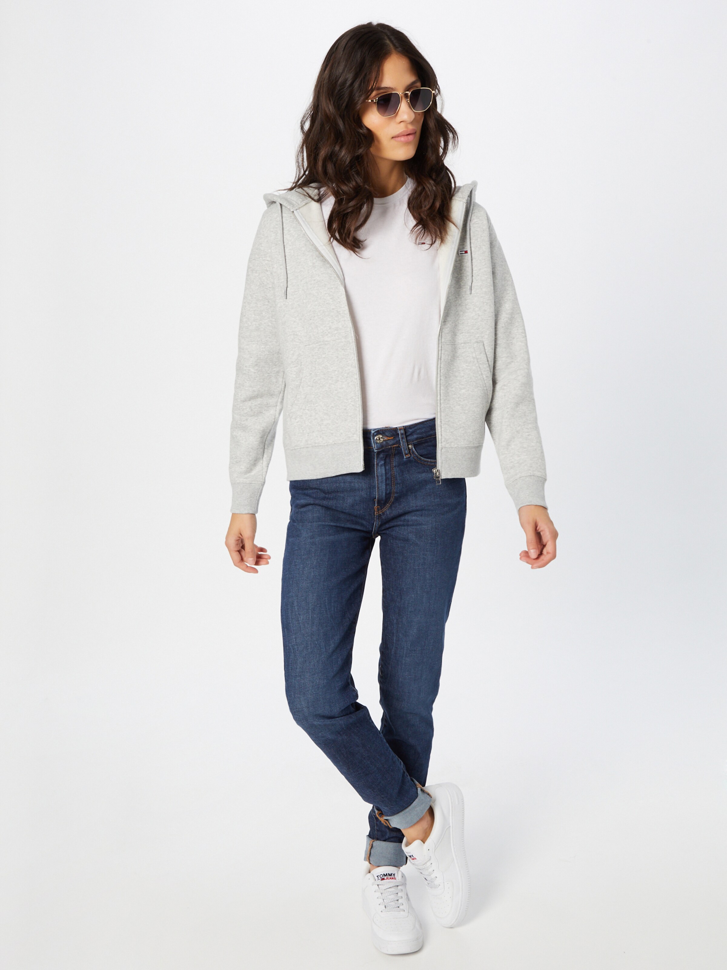 Frauen Sweat Tommy Jeans Sweatjacke in Graumeliert - CB20468 Frauen Sweat Tommy Jeans Sweatjacke in Graumeliert - CB20468