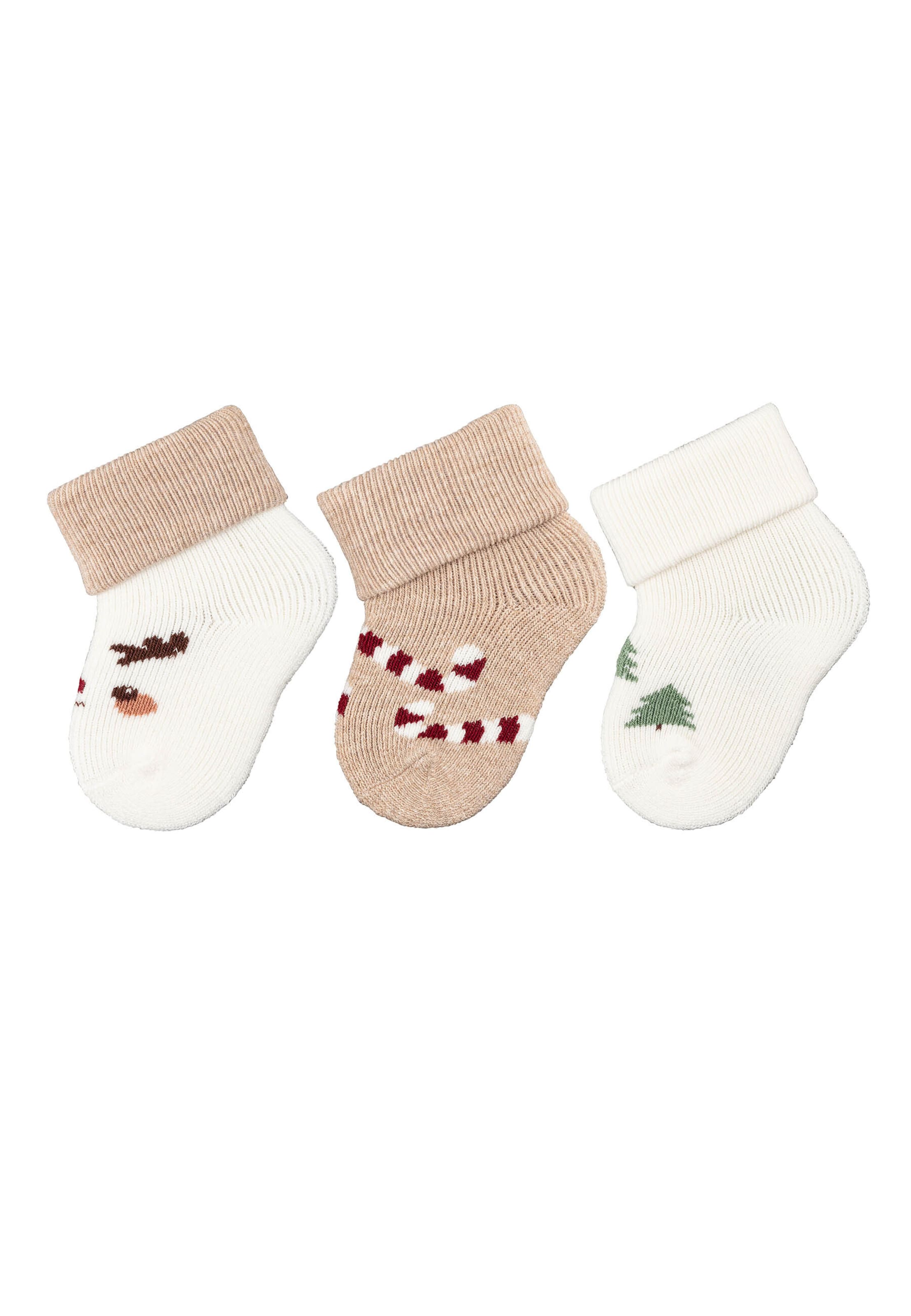 STERNTALER Socks 'Weihnachten' in Beige: front