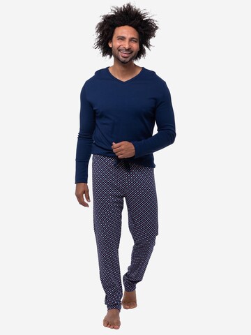 Mey Pajamas long 'Tie Minimal' in Blue