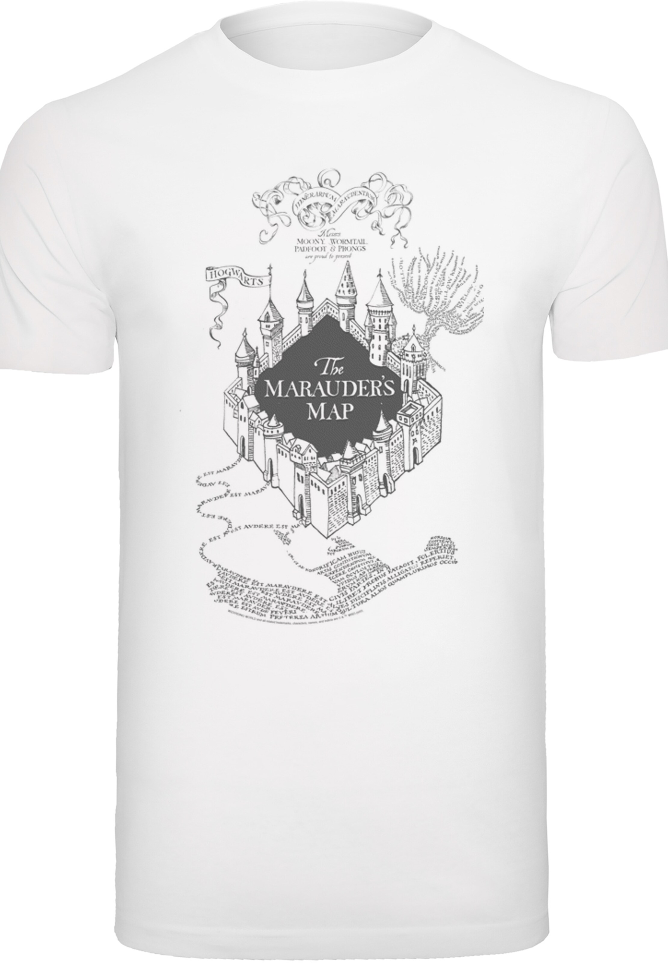 F4NT4STIC Shirt 'Harry Potter The Marauder's Map' in White: front