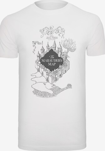 F4NT4STIC Shirt 'Harry Potter The Marauder's Map' in Wit: voorkant