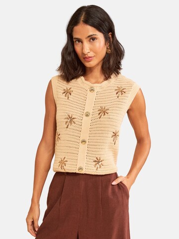 Gilet in maglia di love & roses in beige: frontale