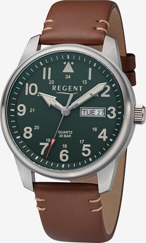 REGENT Analog Watch in Brown: front