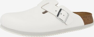 BIRKENSTOCK Clogs 'Boston' in White: front