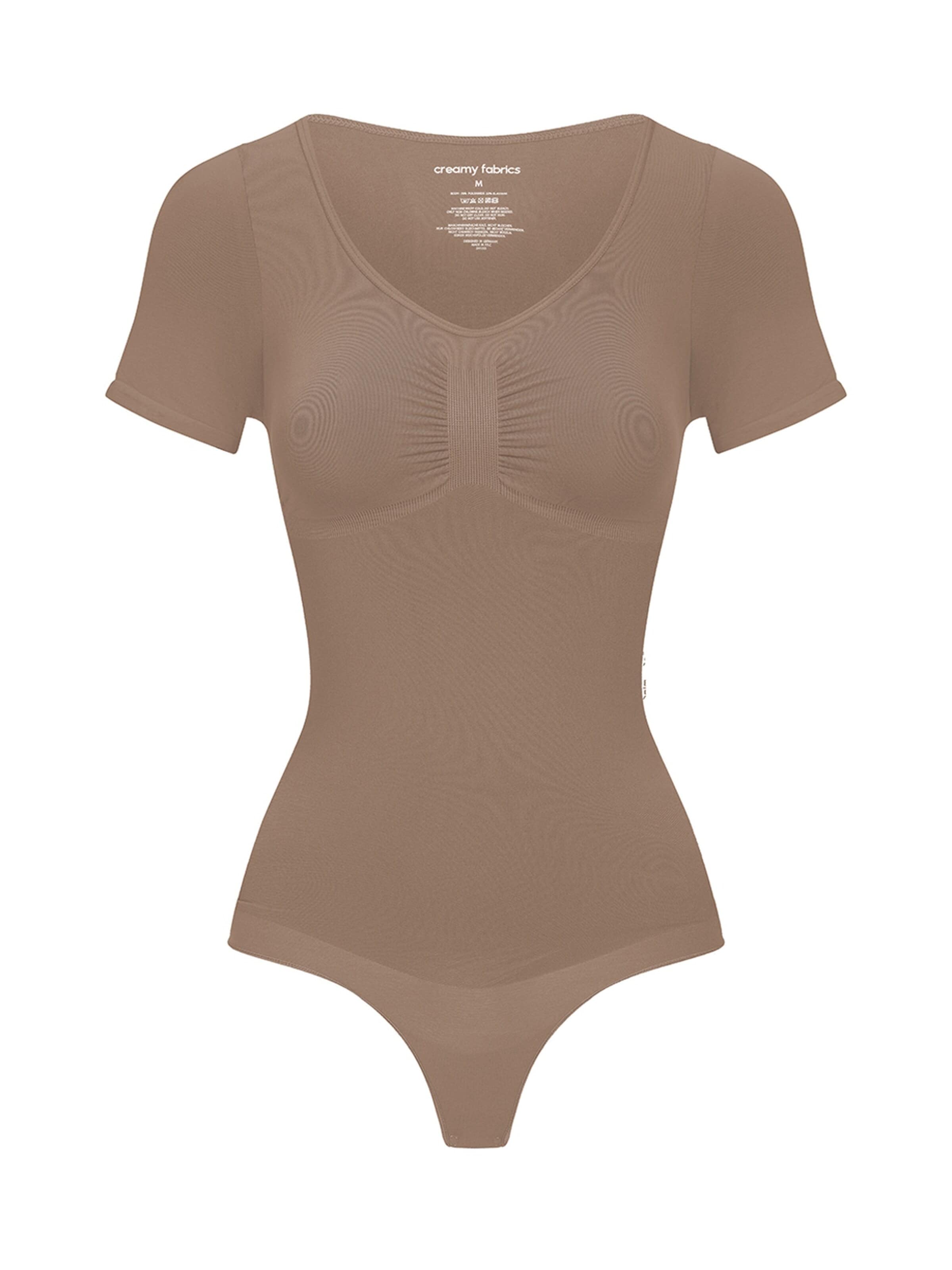 Body modelant 'T-Shirt Bodysuit Sculpting Shapewear mit String' cfab en marron : devant