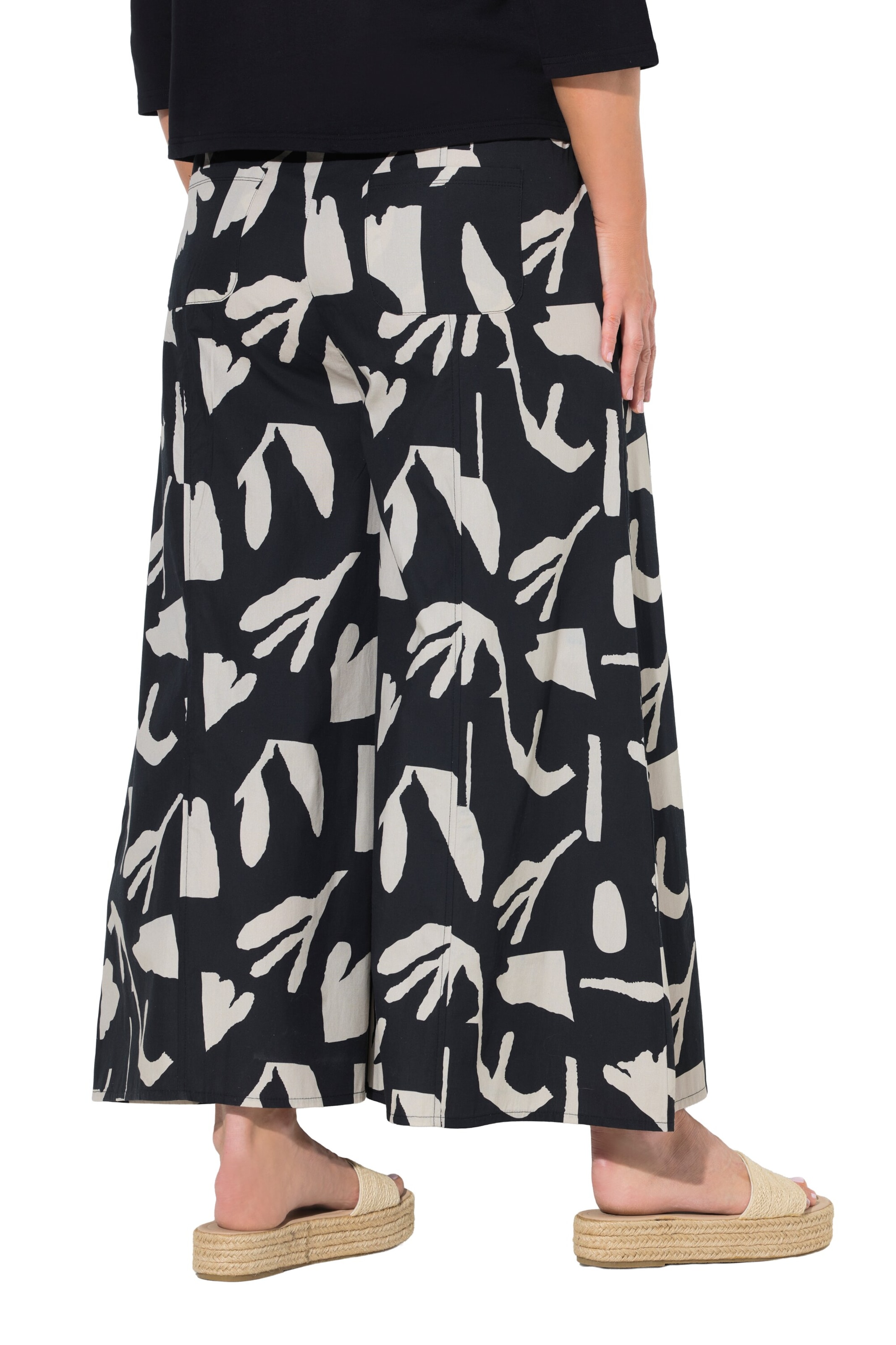Ulla Popken Wide leg Broek in Zwart