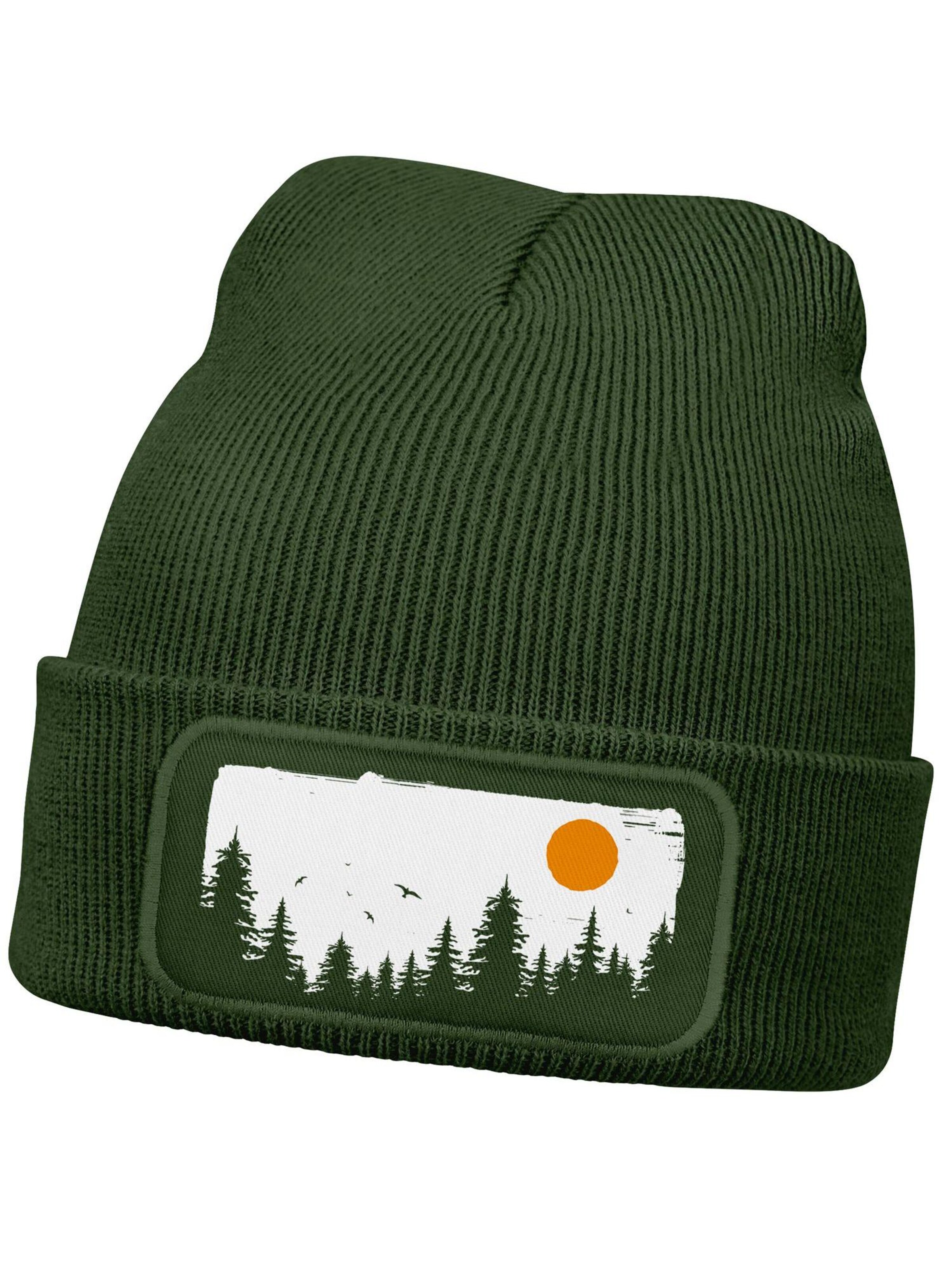 Neverless Beanie 'Braumkette' in Green: front