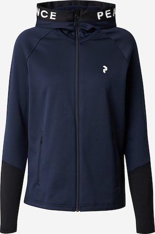 PEAK PERFORMANCE Athletic Fleece Jacket 'Rider' in Blue: front