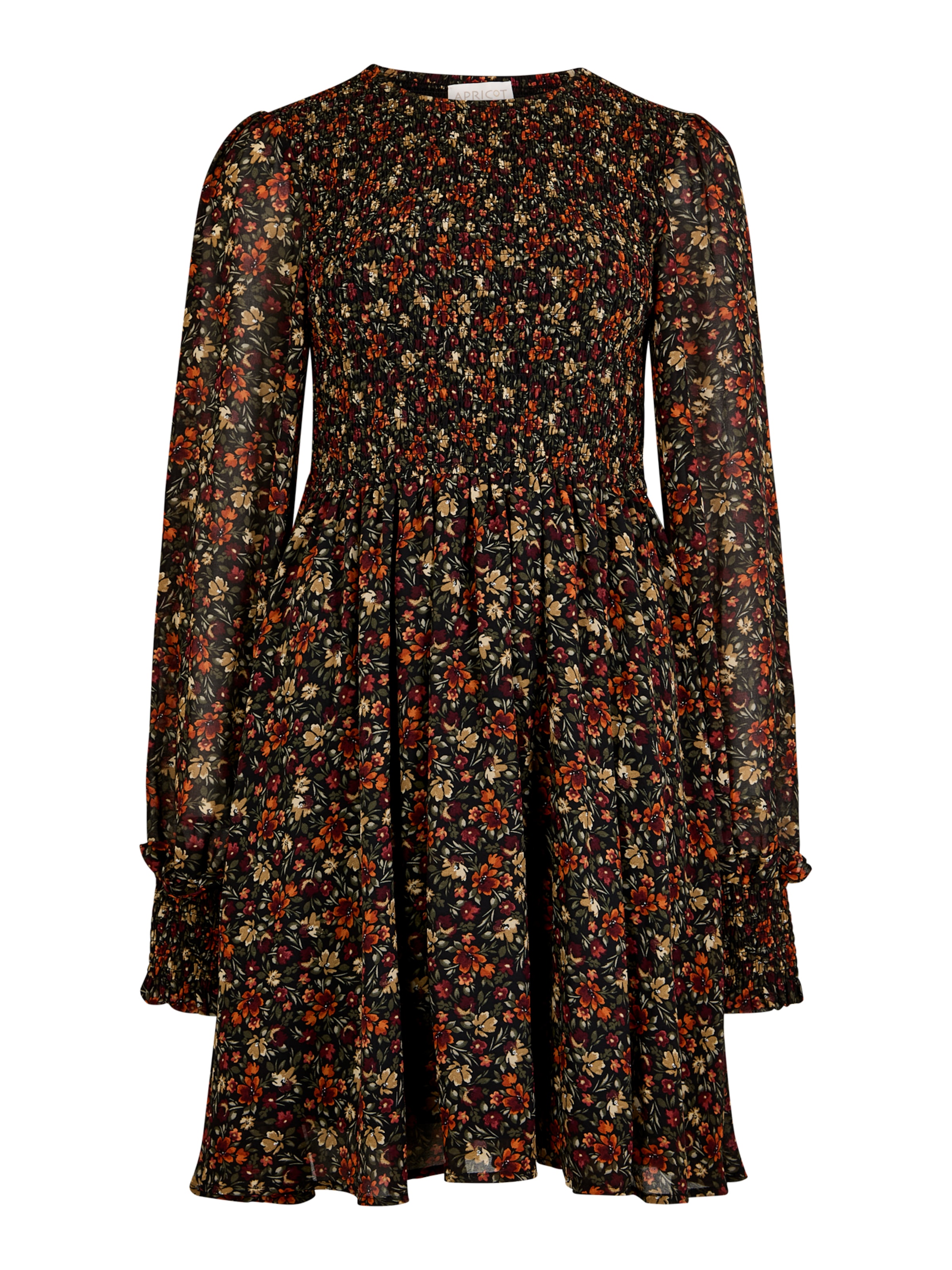 Apricot Ditsy Floral Smocked Mini Dress ' ' in orange, Produktansicht