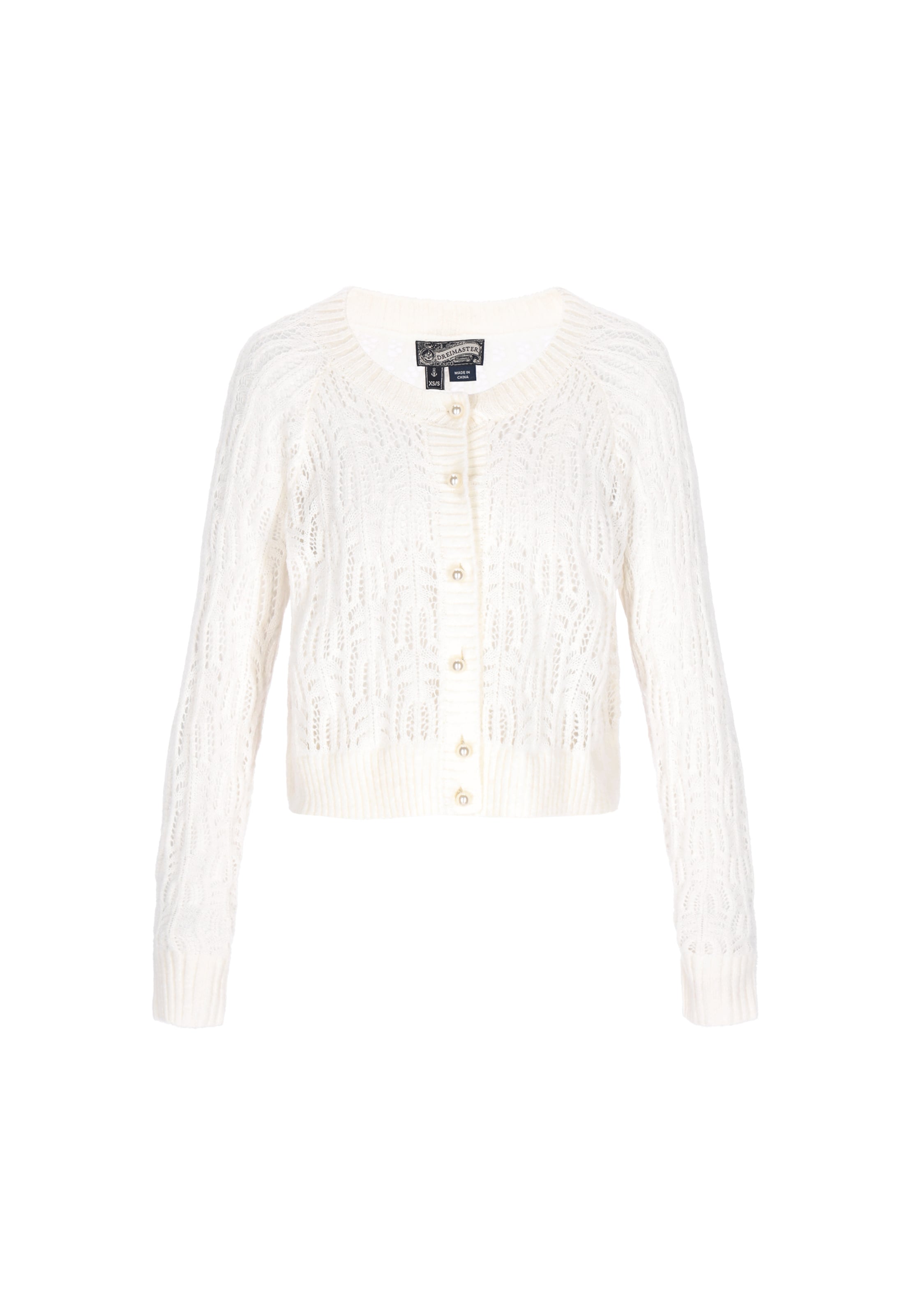 DreiMaster Vintage Gebreid vest in Wit: voorkant