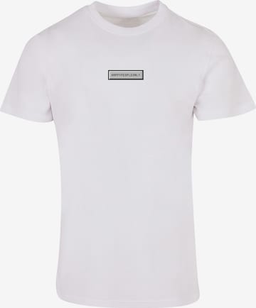 T-Shirt 'Happy People Only' F4NT4STIC en blanc : devant