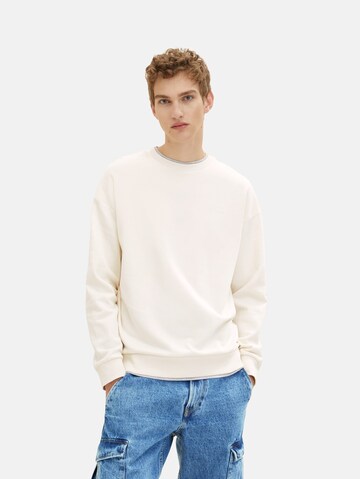 TOM TAILOR DENIM Sweatshirt in Beige