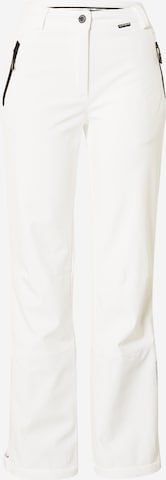 ICEPEAK Regular Workout Pants in White: front