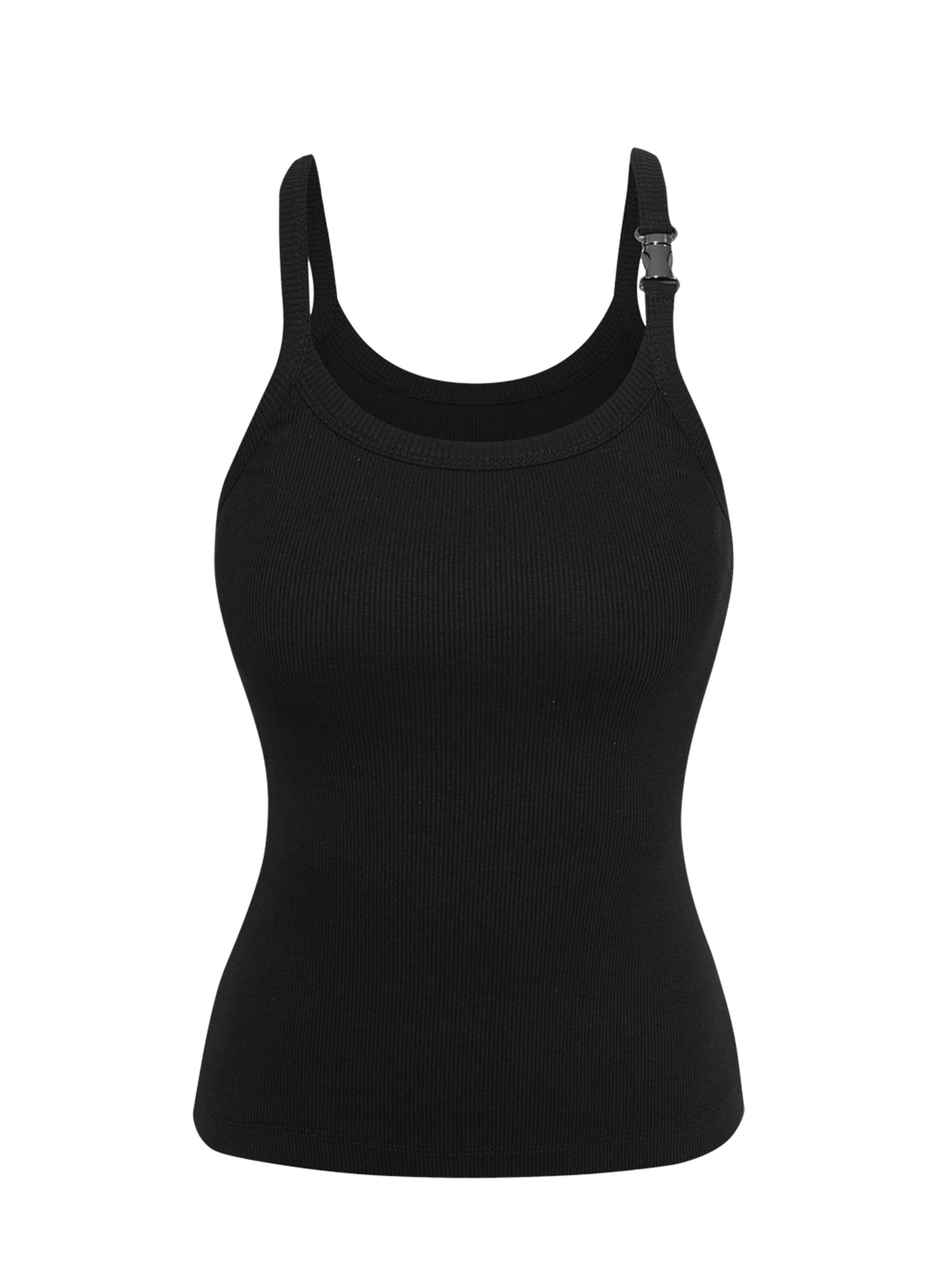 JIORO Top 'ESSENTIALS' in Black: front