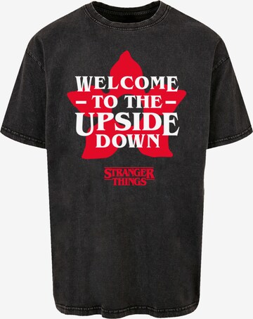 F4NT4STIC Shirt 'Stranger Things Upside Down Dreams Netflix TV Series' in Black: front