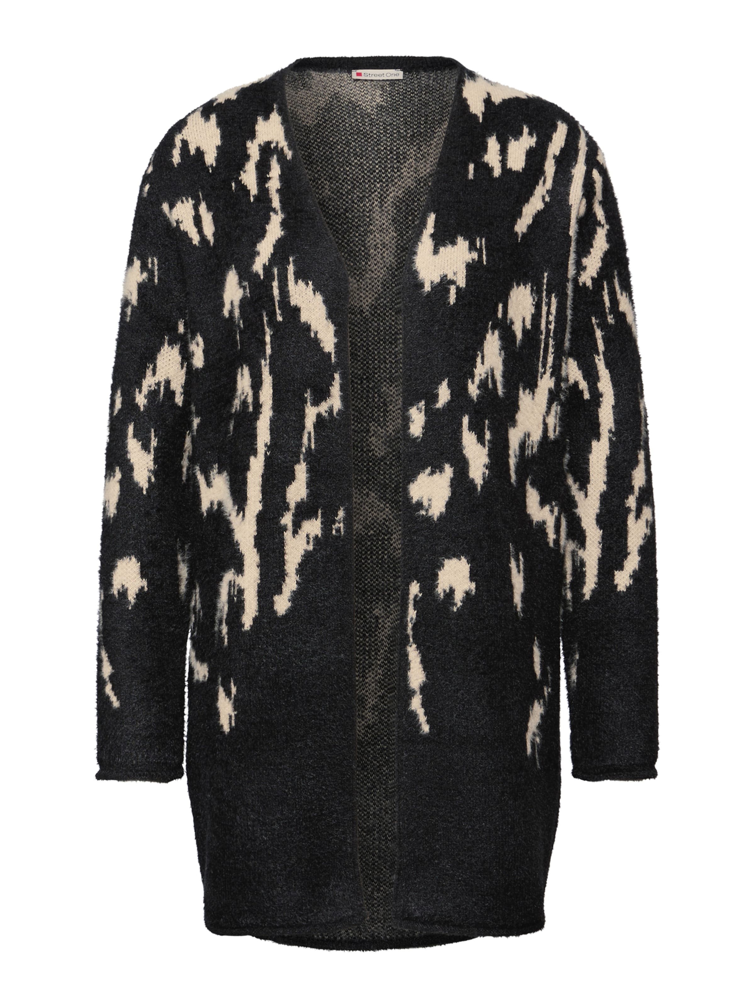 STREET ONE Плетена жилетка в черно: отпред