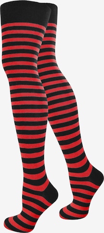 normani Over the Knee Socks in Red: front