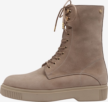 Fred de la BretoniÈre Lace-Up Ankle Boots in Beige: front