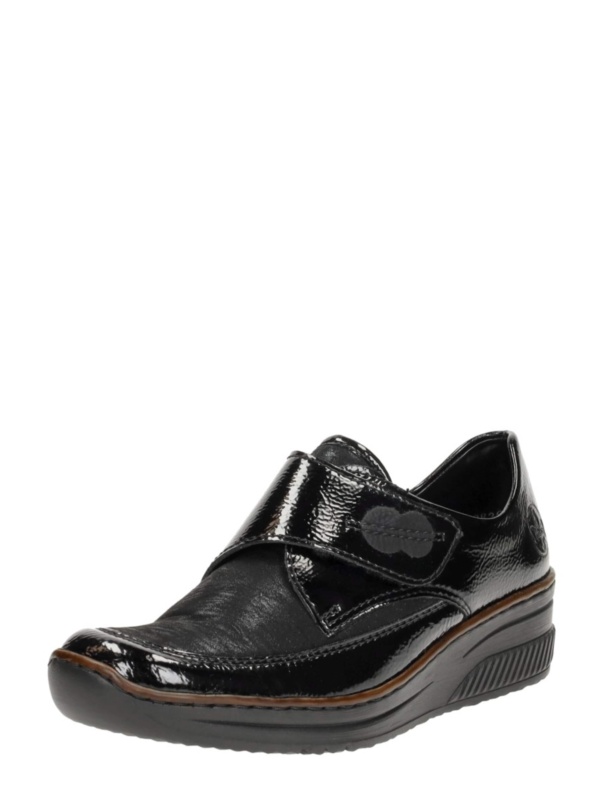 Rieker Slip-ons 'Klittenband' in Black