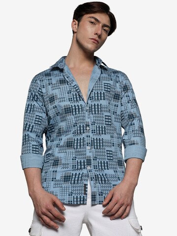 Coupe regular Chemise 'Carlos' Campus Sutra en bleu : devant