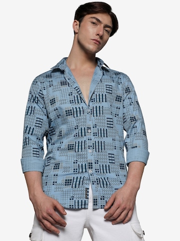 Campus Sutra Regular fit Button Up Shirt 'Carlos' in Blue: front